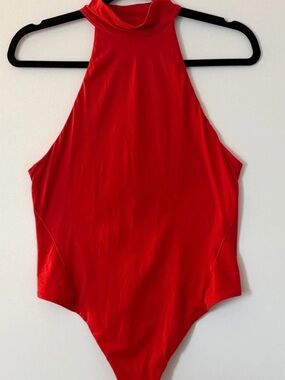 lululemon high neck bodysuit red LIKE NEW